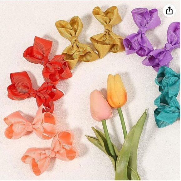 Grosgrain Ribbon Bow x14 Assorted Colors Bundle F - Picture 7 of 8